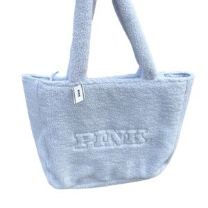 PINK Victoria's Secret Light Blue Plush Tote Bag (NWT)